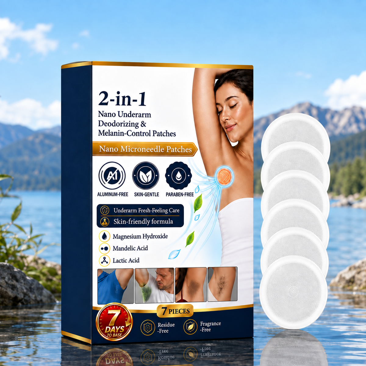 2-in-1 Nano Underarm Deodorizing & Melanin-Control Patches
